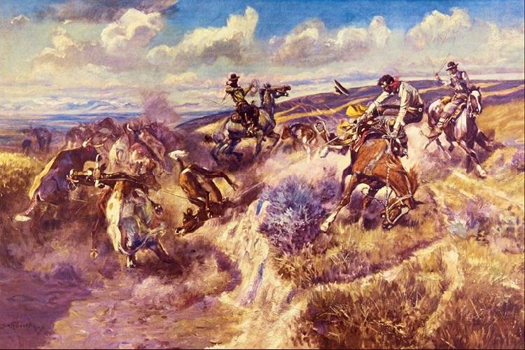 Tight Dalley and a Loose Latigo, Charles M Russell